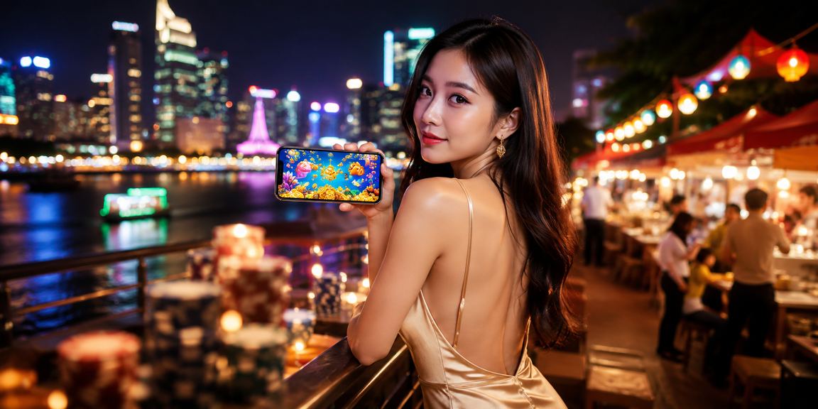 Người dùng TP. Hồ Chí Minh tra kết quả xổ số trên điện thoại tại chợ đêm